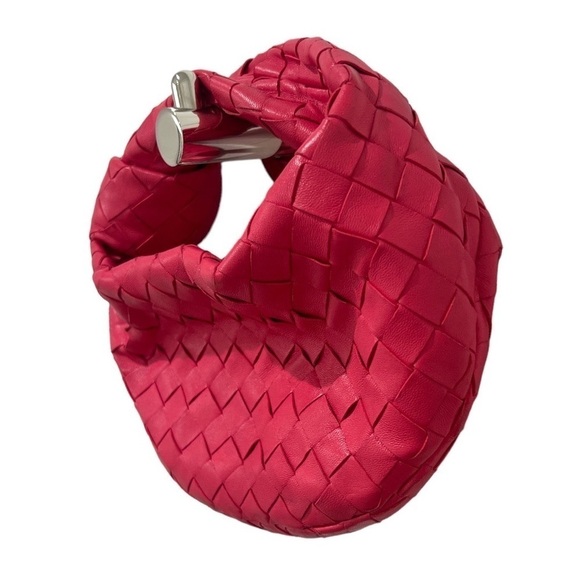 Bottega Veneta | Mini Lambskin Jodie Bag in Cranberry - Picture 5 of 14
